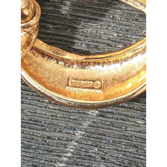 Napier Textured Gold Tone Link Bracelet Earring Vintage Set - Picture 7 of 8